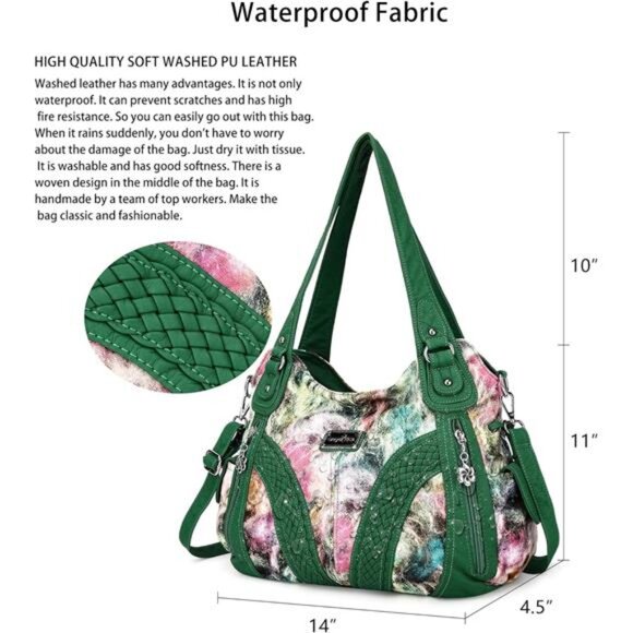 Purses and Handbags Women Fashion Tote Bag 3-green/Green - Picture 3 of 6